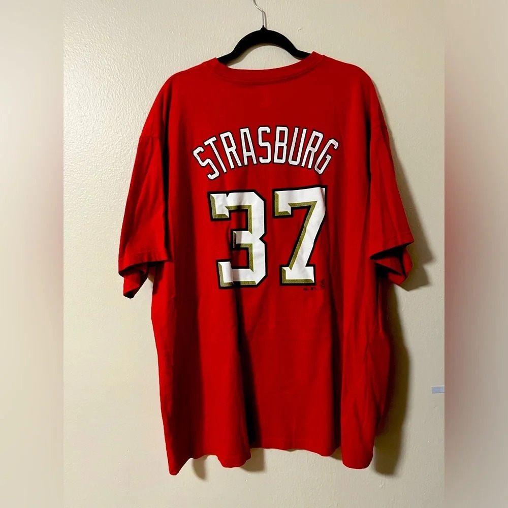 Washington Nationals Stephen Strasburg 37 jersey tee majestic MLB size 2x-tall